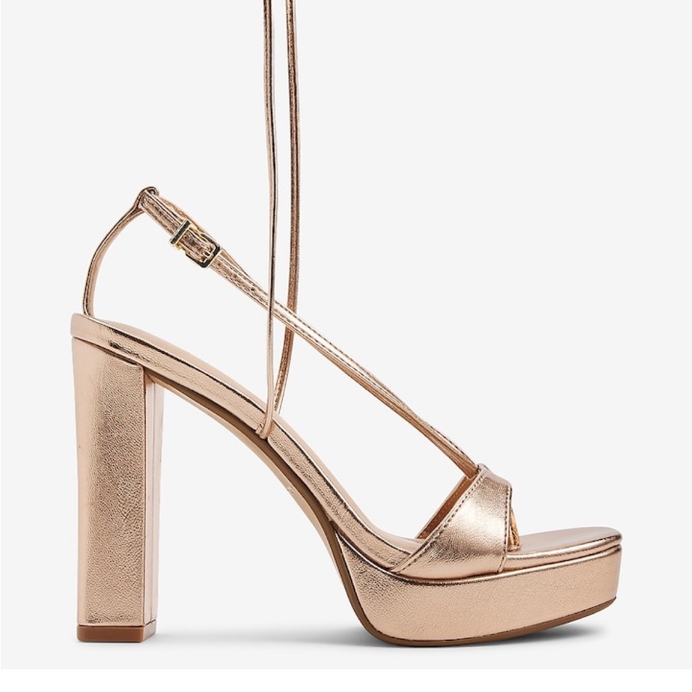 Express , rose gold sandals